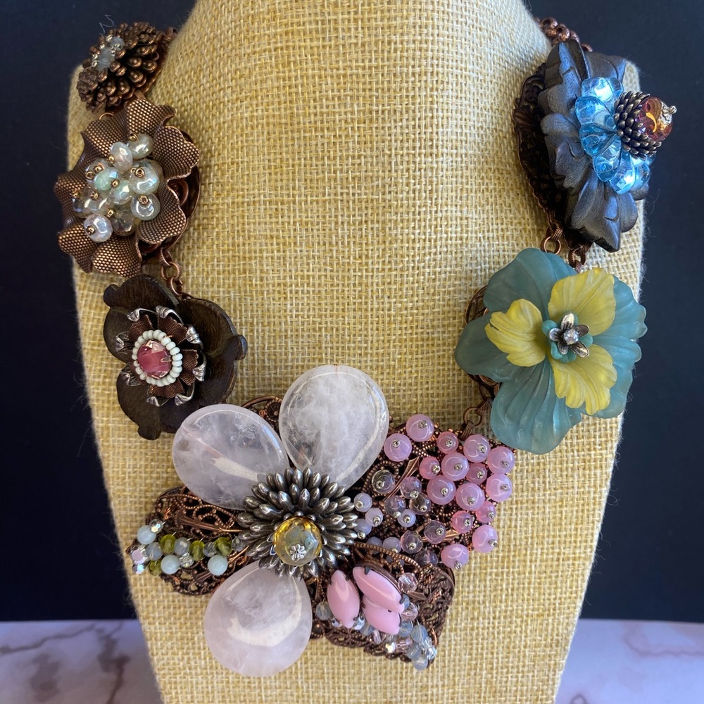 Miriam Haskell Floral Multi-Color Statement Necklace